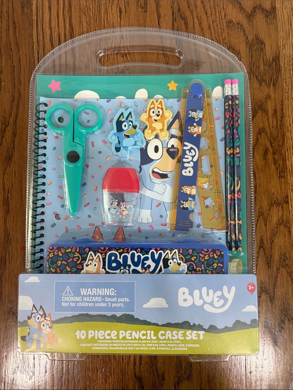 Bluey 10-Piece Kids Pencil Case Set — Teal Accent